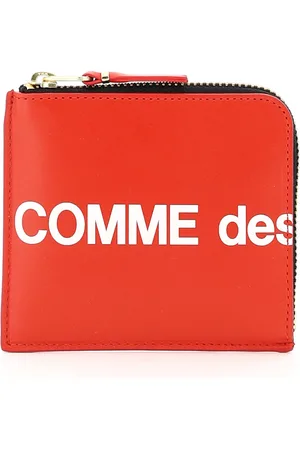 Comme des Garçons Akcesoria, Mężczyzna, Czerwony, ONE SIZE, Skóra, Portfel z dużym logo