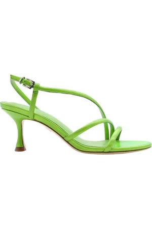 Lola Cruz Buty, Kobieta, Zielony, 36 EU, Skóra, Wąskie Sandały na Wysokim Obcasie