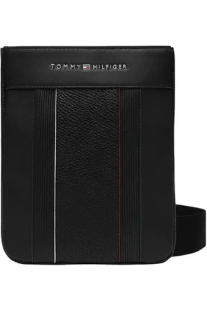 Tommy Hilfiger Torebki, Mężczyzna, Czarny, ONE SIZE, Czarna Torba Kurierska z Poliuretanu