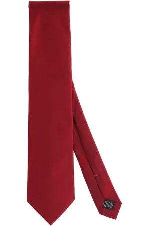 Ermenegildo Zegna Akcesoria, Mężczyzna, Czerwony, ONE SIZE, Jedwabny krawat z wzorem logo