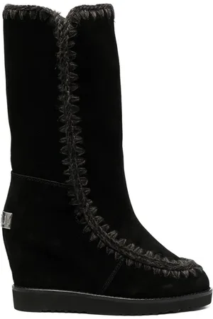 Mou Buty, Kobieta, Czarny, 40 EU, Zamsz, Casual Czarne Wysokie Buty