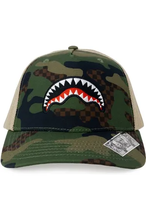 Sprayground Akcesoria, Mężczyzna, Zielony, ONE SIZE, Bawełna, Multikolorowa czapka typu camo w szachownicę