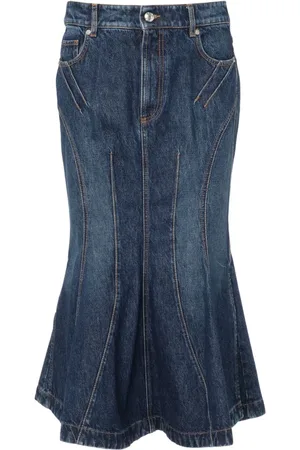 Sportmax Spódnice, Kobieta, Niebieski, S, Bawełna, Spódnica jeansowa Modern Casa Style