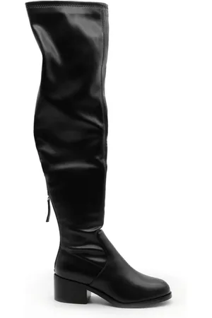Steve Madden Buty, Kobieta, Czarny, 36 1/2 EU, Skóra, Czarne kozaki za kolano ze skóry
