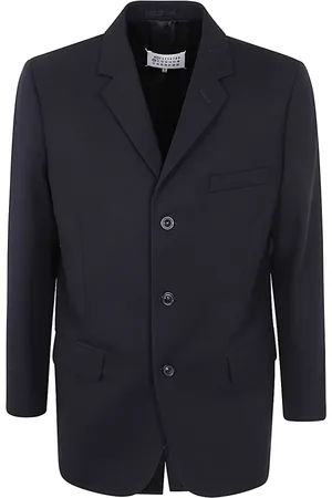 Maison Margiela Kurtki, Mężczyzna, Niebieski, L, Wełna, Stylowa marynarka