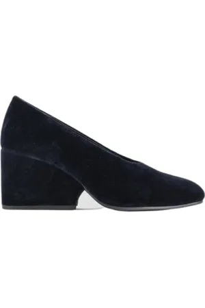 Comme des Garçons Buty, Kobieta, Niebieski, 36 EU, Granatowe, aksamitne czółenka z okrągłym noskiem