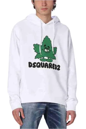 Dsquared2 Bluzy, Mężczyzna, Biały, M, Felpa Hoodie
