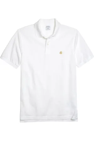Brooks Brothers Koszulki, Mężczyzna, Biały, XL, Bawełna, Polo z krótkim rękawem Slim-fit z bawełny Supima