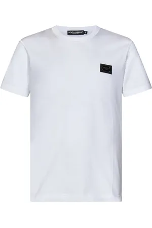 Dolce & Gabbana Koszulki, Mężczyzna, Biały, S, Biała T-shirt z żebrowanym dekoltem