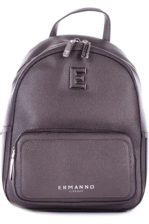 ERMANNO SCERVINO Torebki, Kobieta, Szary, ONE SIZE, Skóra, Plecak z Zamkiem i Logo z Przodu