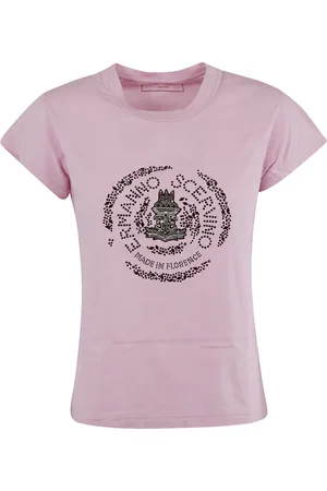 ERMANNO SCERVINO Koszulki, Kobieta, Różowy, S, Bawełna, T-shirt
