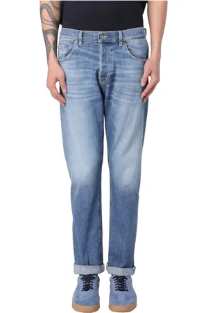 Dondup Jeansy, Mężczyzna, Niebieski, W38, Denim, Regularne jeansy z denimu stretch