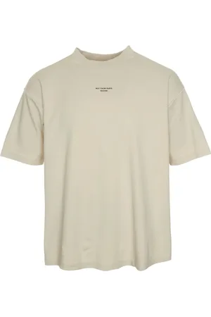 Drôle de Monsieur Koszulki, Mężczyzna, Beżowy, 2XL, Bawełna, Klasyczna koszulka T-Shirt z hasłem