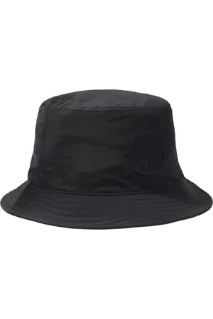 Stone Island Akcesoria, Mężczyzna, Czarny, M, Nylon, Kapelusz rybacki z podszewką z nylonu metalowego