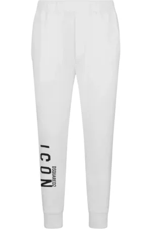 Dsquared2 Spodnie, Mężczyzna, Biały, S, Bawełna, Spodnie dresowe Icon Jogger