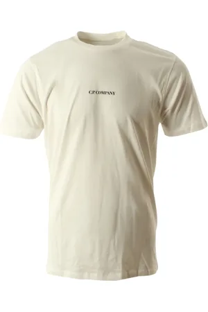 C.P. Company Koszulki, Mężczyzna, Biały, S, Bawełna, Biały T-Shirt