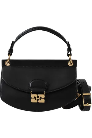 Ganni Torebki, Kobieta, Czarny, ONE SIZE, Strukturalna Torba z Uchwytem