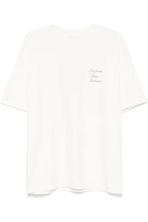 Drôle de Monsieur Koszulki, Mężczyzna, Biały, L, Bawełna, Le T-Shirt Slogan Calligraphie