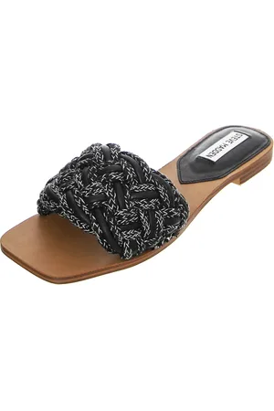 Steve Madden Buty, Kobieta, Czarny, 37 1/2 EU, Wsuwane Klapki z Plecioną Cholewką