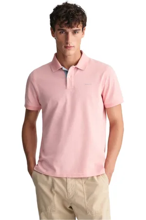 GANT Koszulki, Mężczyzna, Różowy, 3XL, Bawełna, Koszulka Polo Piqué z Kontrastem