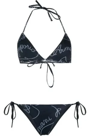 Emporio Armani Stroje kąpielowe, Kobieta, Niebieski, S, Poliester, Dwuczęściowe bikini