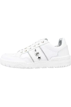 Chiara Ferragni Buty, Kobieta, Biały, 37 EU, Skóra, Sznurowane Sneakersy