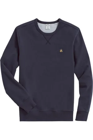 Brooks Brothers Bluzy, Mężczyzna, Niebieski, M, Zamsz, Bluza dresowa ze streczowej bawełny z efektem zamszu