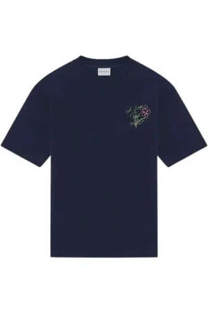 Drôle de Monsieur Koszulki, Mężczyzna, Niebieski, L, T-shirt z hasłem w niebieskim