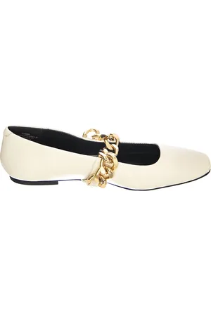 Steve Madden Buty, Kobieta, Biały, 40 EU, Skóra, Baleriny z łańcuszkiem