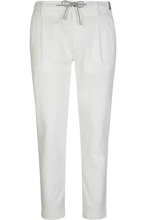 ELEVENTY Spodnie, Mężczyzna, Biały, W33, Bawełna, Regimental Jogger Bawełniane Spodnie