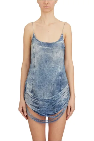 Diesel Sukienki, Kobieta, Niebieski, M, Denim, Denimowa Sukienka Mini
