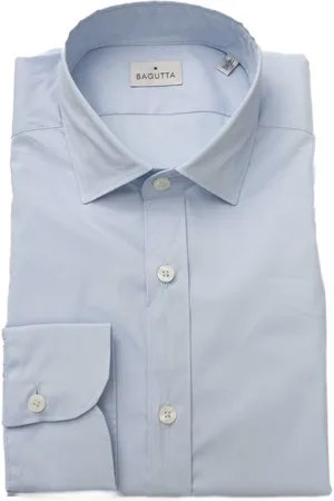 BAGUTTA Koszule, Mężczyzna, Niebieski, 2XL, Bawełna, Slim Fit Koszula z Francuskim Kołnierzem