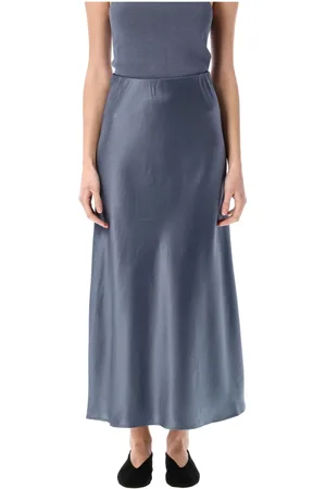 By Malene Birger Spódnice, Kobieta, Niebieski, S, Len, Niebieska Spódnica Midi A-line Grisaille