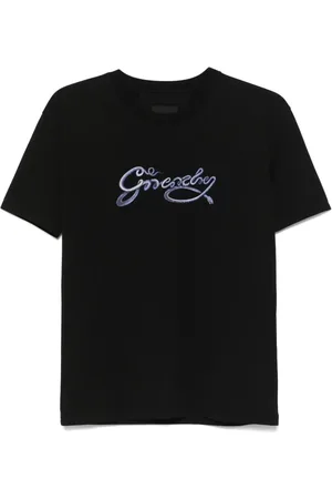 Givenchy Koszulki, Kobieta, Czarny, XS, Bawełna, T-shirt we wzór skóry węża