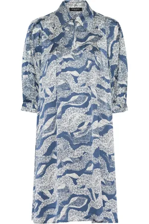 Bruuns Bazaar Sukienki, Kobieta, Wielobarwność, 2XL, Len, Sukienka Floretbbtamia