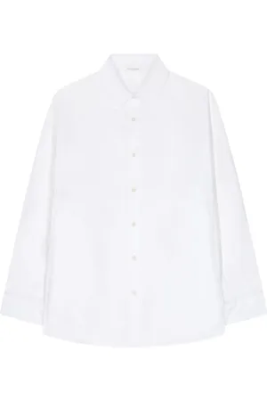 DRIES VAN NOTEN Bluzki, Kobieta, Biały, S, Bawełna, Klasyczna koszula z kołnierzykiem