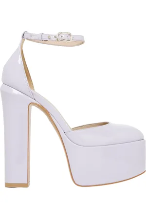 Twin-Set Buty, Kobieta, Fioletowy, 39 EU, Lilla Platformy na Obcasie z Paskiem na Kostkę