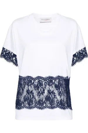 ERMANNO SCERVINO Koszulki, Kobieta, Biały, S, Bawełna, Casualowy T-shirt