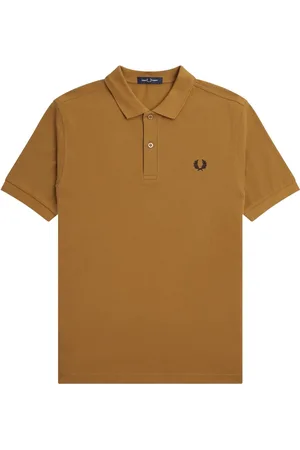Fred Perry Koszulki, Mężczyzna, brązowy, 2XL, Bawełna, Slim Fit Plain Polo