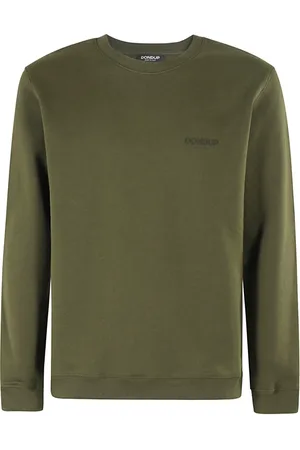 Dondup Bluzy, Mężczyzna, Zielony, S, Bawełna, Bluza dresowa z okrągłym dekoltem