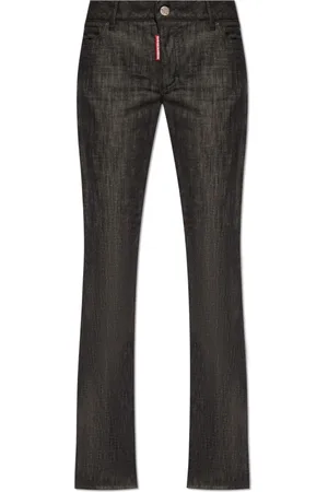 Dsquared2 Jeansy, Kobieta, Czarny, 2XS, Bawełna, Rozkloszowane jeansy ze stretchem bawełnianym