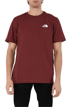 The North Face Koszulki, Mężczyzna, Czerwony, XL, Bawełniana koszulka z nadrukiem wodnym