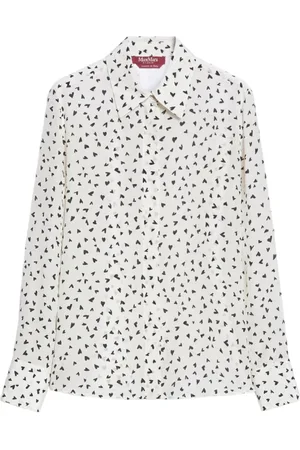 Max Mara Bluzki, Kobieta, Wielobarwność, L, Jedwabna Koszula z Nadrukiem