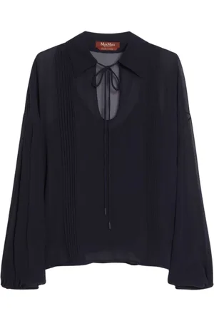 Max Mara Bluzki, Kobieta, Niebieski, 2XS, Jedwabna Bluzka