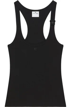 Courrèges Koszulki, Kobieta, Czarny, M, Bawełna, Czarny Top