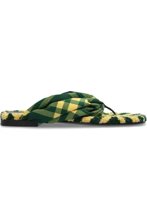 Burberry Buty, Kobieta, Zielony, 38 1/2 EU, Skóra, Klapki basenowe