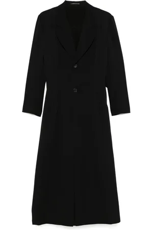 YOHJI YAMAMOTO Płaszcze, Mężczyzna, Czarny, M, Bawełna, Luksusowy Wełniany Trencz