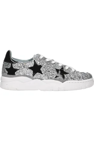 Chiara Ferragni Buty, Kobieta, Szary, 36 EU, Brokatowe srebrne sneakersy
