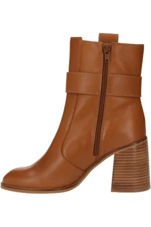 Chloé Buty, Kobieta, brązowy, 36 EU, Skóra, Luksusowe Botki Camelowe