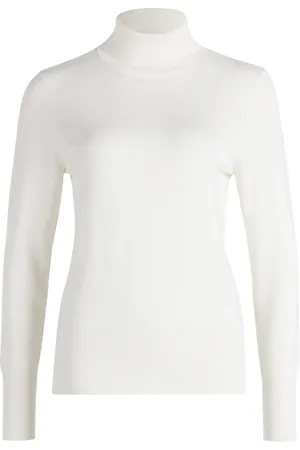 Betty Barclay Swetry, Kobieta, Biały, 3XL, Sweter z długim rękawem i golfem